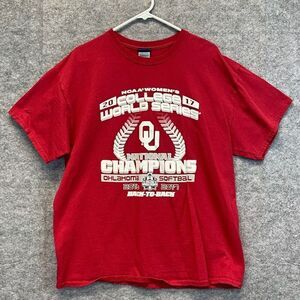 2017 Oklahoma Sooners Softball National Champions BLUE 84 T-Shirt Men's XL Red